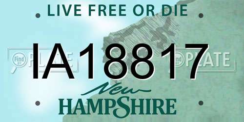 IA18817 New Hampshire License Plate