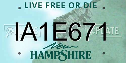 IA1E671 New Hampshire License Plate