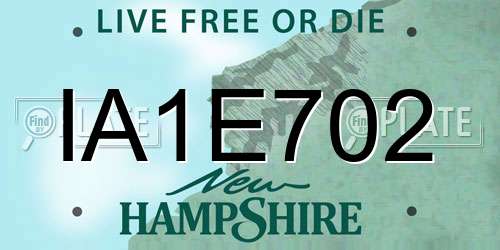 IA1E702 New Hampshire License Plate