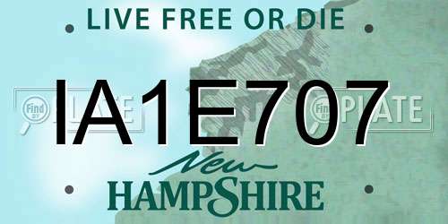 IA1E707 New Hampshire License Plate