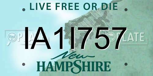 IA1I757 New Hampshire License Plate