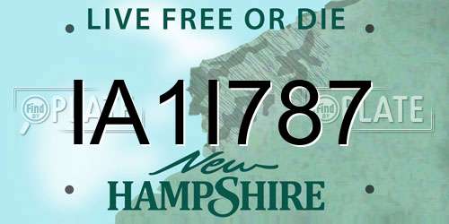 IA1I787 New Hampshire License Plate