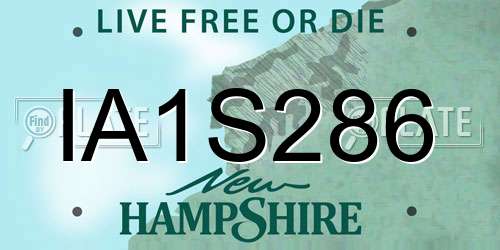 IA1S286 New Hampshire License Plate