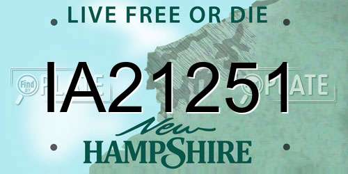IA21251 New Hampshire License Plate