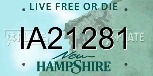 IA21281 New Hampshire License Plate