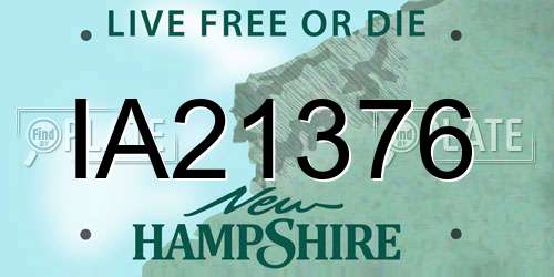 IA21376 New Hampshire License Plate