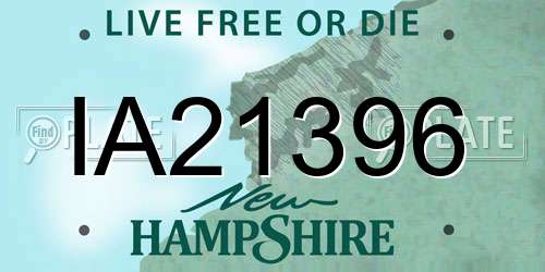 IA21396 New Hampshire License Plate