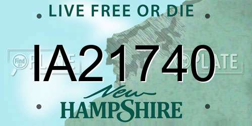 IA21740 New Hampshire License Plate