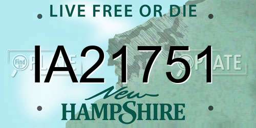 IA21751 New Hampshire License Plate