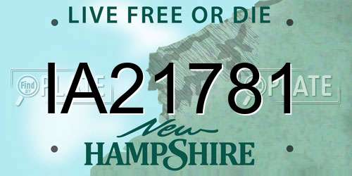 IA21781 New Hampshire License Plate