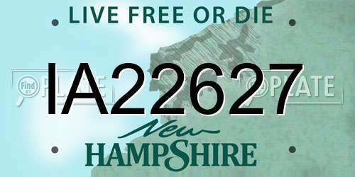 IA22627 New Hampshire License Plate