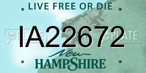IA22672 New Hampshire License Plate