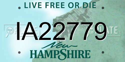 IA22779 New Hampshire License Plate