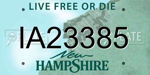 IA23385 New Hampshire License Plate