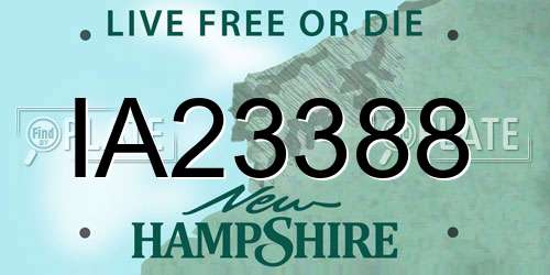 IA23388 New Hampshire License Plate