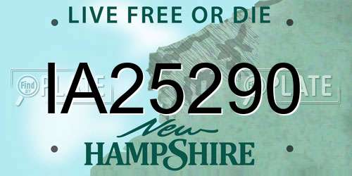 IA25290 New Hampshire License Plate