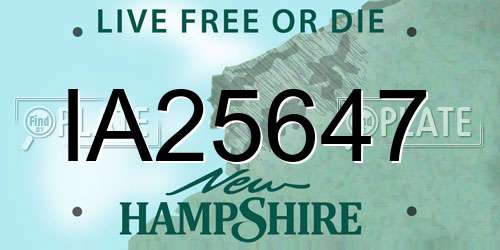 IA25647 New Hampshire License Plate