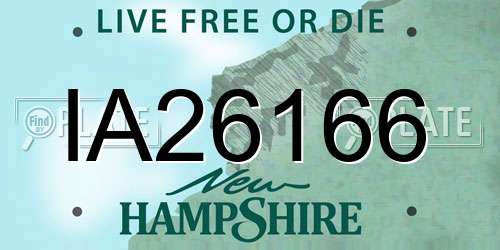 IA26166 New Hampshire License Plate