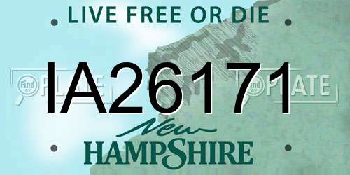 IA26171 New Hampshire License Plate
