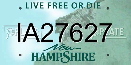 IA27627 New Hampshire License Plate