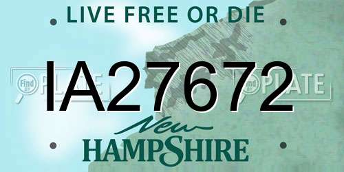 IA27672 New Hampshire License Plate