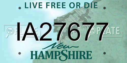 IA27677 New Hampshire License Plate