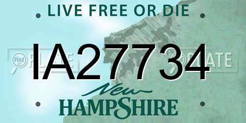 IA27734 New Hampshire License Plate