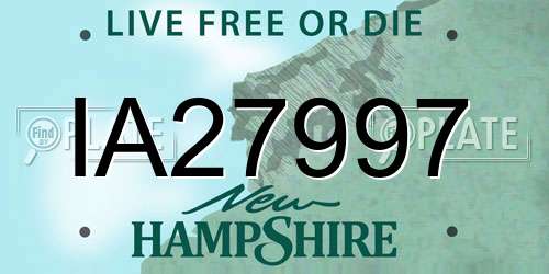 IA27997 New Hampshire License Plate