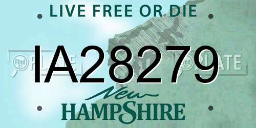 IA28279 New Hampshire License Plate