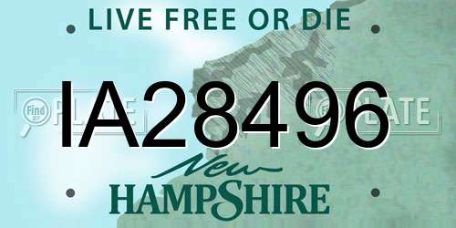 IA28496 New Hampshire License Plate