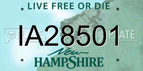 IA28501 New Hampshire License Plate