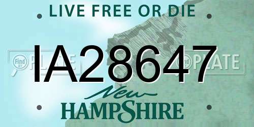 IA28647 New Hampshire License Plate