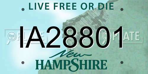 IA28801 New Hampshire License Plate