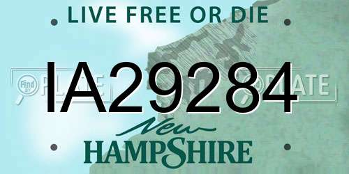 IA29284 New Hampshire License Plate