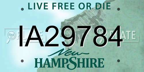 IA29784 New Hampshire License Plate