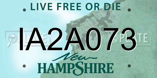 IA2A073 New Hampshire License Plate