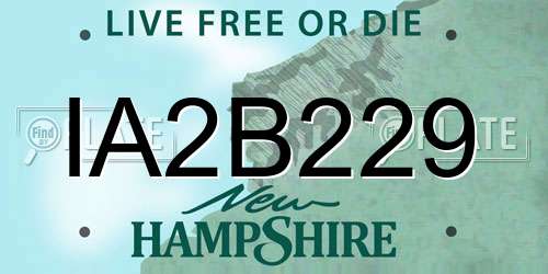 IA2B229 New Hampshire License Plate