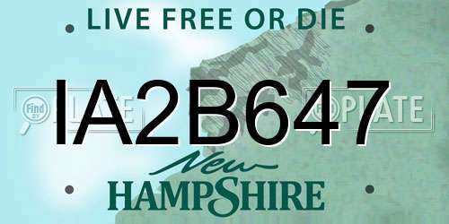 IA2B647 New Hampshire License Plate