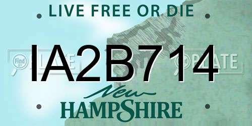 IA2B714 New Hampshire License Plate