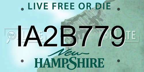 IA2B779 New Hampshire License Plate