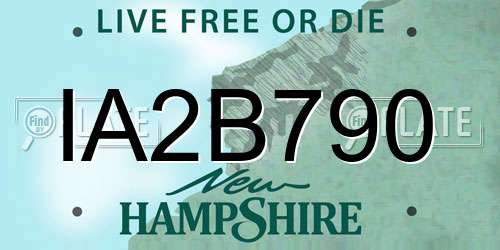 IA2B790 New Hampshire License Plate