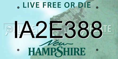 IA2E388 New Hampshire License Plate