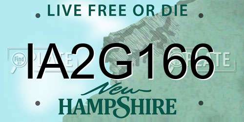 IA2G166 New Hampshire License Plate