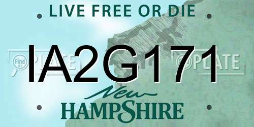 IA2G171 New Hampshire License Plate