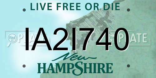 IA2I740 New Hampshire License Plate