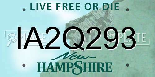 IA2Q293 New Hampshire License Plate
