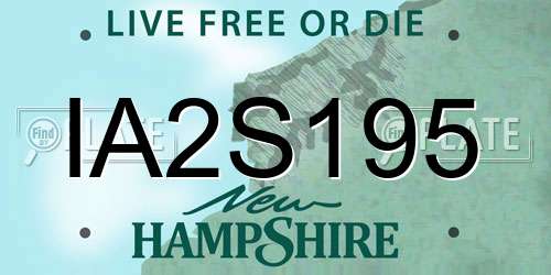 IA2S195 New Hampshire License Plate