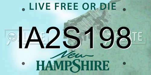 IA2S198 New Hampshire License Plate