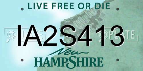 IA2S413 New Hampshire License Plate