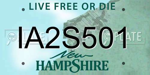 IA2S501 New Hampshire License Plate